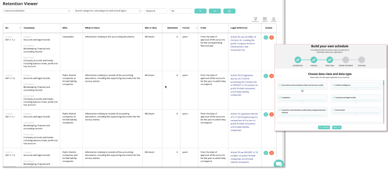filerskeepers Retention Viewer and schedule builder.